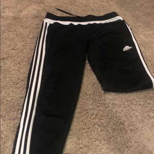 Adidas black stripped pants